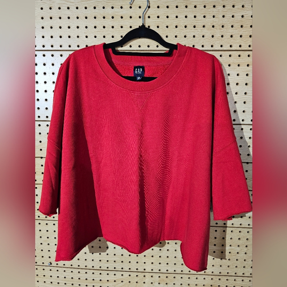 GAP Women's Red  Short Sleeve Sweatshirt BNWT